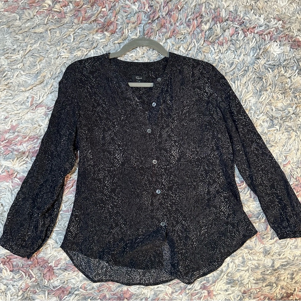 Rails Eloise Python Snake Print Button Down Blous… - image 2